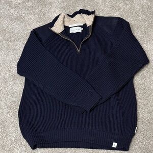 Peregrine Navy Zip-Up Sweater